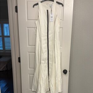 Reiss Ivory Zip-Front Midi Dress